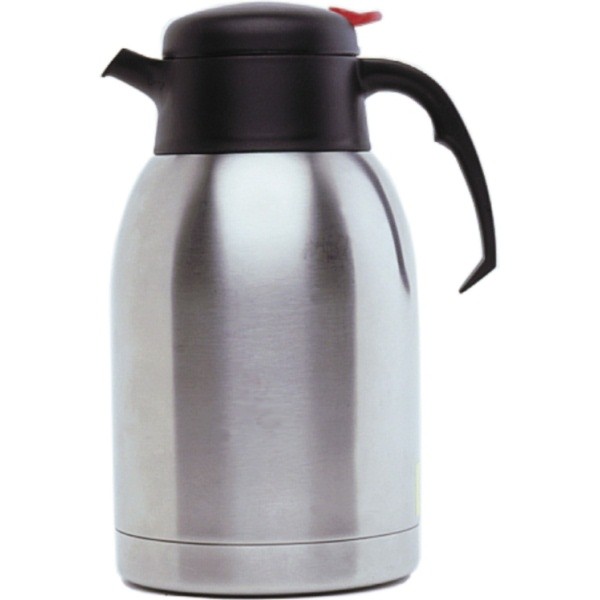 Stainless Steel Vacuum Push Button Jug 2.0Ltr - Nevilles Airpot Flasks & Vacuum Dispensers