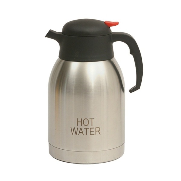 Hot Water Inscribed Stainless Steel Vacuum Jug 2.0Ltr - Nevilles Airpot Flasks & Vacuum Dispensers