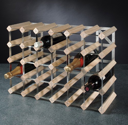 72 BOTTLE WINE RACK : 32"h x 32"w x 9"d. 810mm x 810mm x 230mm. - Samuel Groves Miscellaneous
