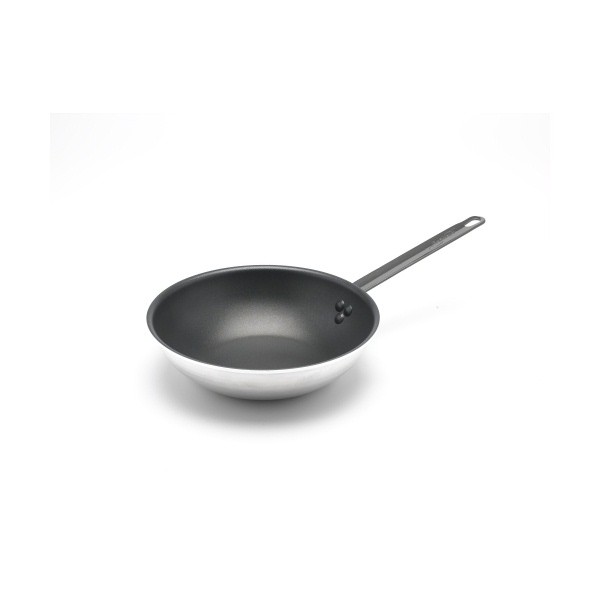 Genware Wok Flat Base 30cm Teflon Plus - Nevilles Woks