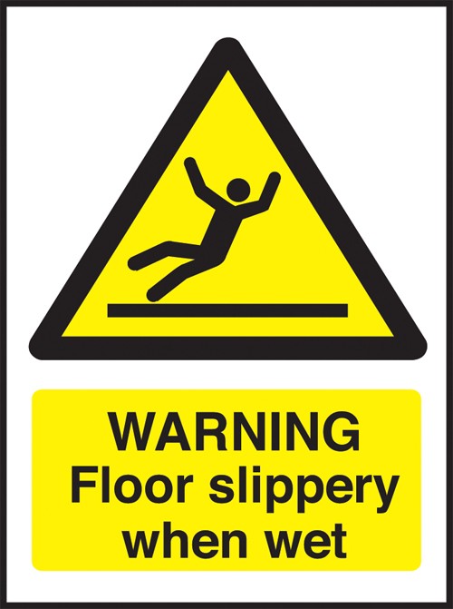 Warning floor slippery when wet: Semi-Rigid Notice - Mileta Signage