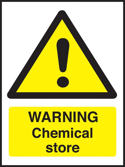 Warning chemical store: Self Adhesive Vinyl Notice - Mileta Signage