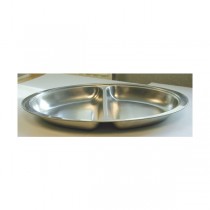 Stainless Steel 2 Division Oval Banqueting Dish 20"