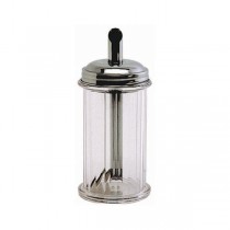 Clear Plastic Sugar Pourer With Stainless Steel Top