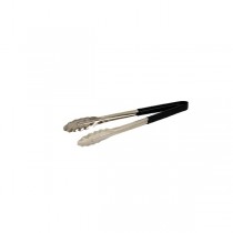 Genware Colour Coded Stainless Steel Tongs 31cm Black