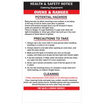 Ovens / ranges safety notice: Self Adhesive Vinyl Notice