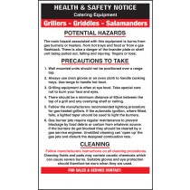 Grillers/griddles/salamanders safety notice: Self Adhesive Vinyl Notice