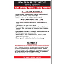 Bulk boiling pans/kettles safety notice: Self Adhesive Vinyl Notice