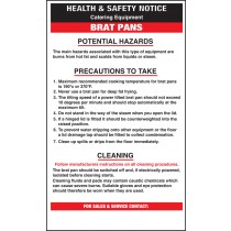 Brat pans safety notice: Self Adhesive Vinyl Notice