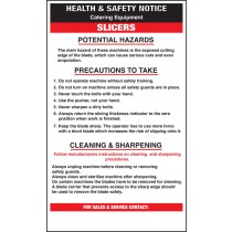 Slicers safety notice: Self Adhesive Vinyl Notice