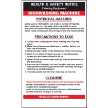 Dishwashing machine safety notice: Self Adhesive Vinyl Notice