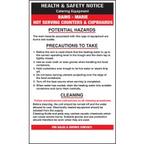 Bains-Marie safety notice: Self Adhesive Vinyl Notice