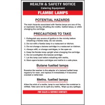 Flambe lamps safety notice: Self Adhesive Vinyl Notice