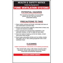 Fume ventilation system safety notice: Self Adhesive Vinyl Notice
