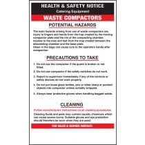 Waste compactors safety notice: Self Adhesive Vinyl Notice