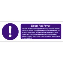 Deep fat fryer safety notice: Self Adhesive Vinyl Notice