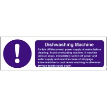 Dishwashing machine safety notice: Self Adhesive Vinyl Notice