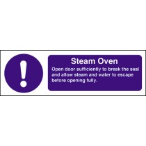 Steam oven safety notice: Self Adhesive Vinyl Notice