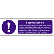 Slicing machine safety notice: Self Adhesive Vinyl Notice