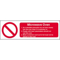 Microwave oven safety notice: Self Adhesive Vinyl Notice