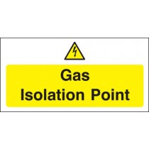 Gas isolation point: Self Adhesive Vinyl Notice