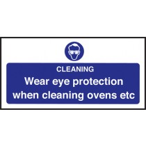 Wear eye protection/cleaning ovens.