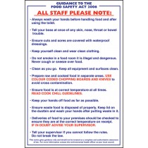 Guidance to food safety act: Self Adhesive Vinyl Notice
