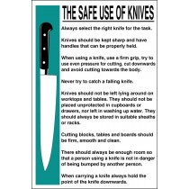 Safe use of knives: Self Adhesive Vinyl Notice