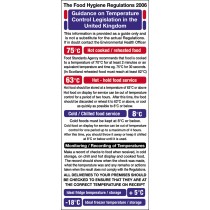 Cook chill temprature guidelines: Self Adhesive Vinyl Notice