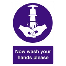 Now wash your hands please: Self Adhesive Vinyl Notice