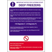 Deep freezer notice: Self Adhesive Vinyl Notice