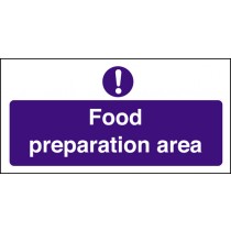 Food preparation area: Self Adhesive Vinyl Notice