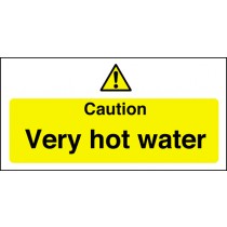 Caution very hot water: Self Adhesive Vinyl Notice