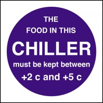 Chiller temperature: Self Adhesive Vinyl Notice