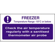Check freezer temperature: Self Adhesive Vinyl Notice