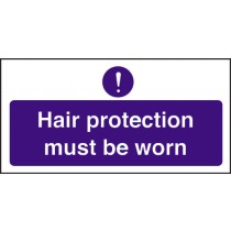 Hair protection must be worn: Self Adhesive Vinyl Notice