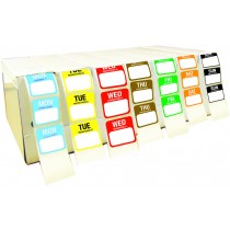 25mm permanent 7 day labels with dispenser.