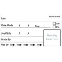 Shelf life permanent food label. 500 per roll.