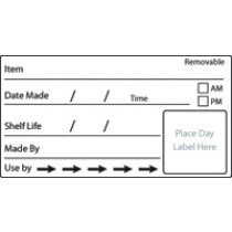 Removable shelf life label. 500 per roll.