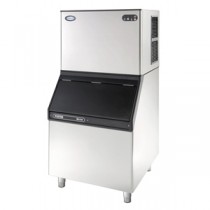 F302 Modular Ice Cuber Unit that produces 26x26x26mm Cubes at 300kg output per 24hours complete with a SB150 Bin