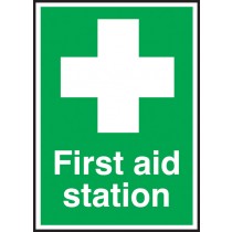 First aid station: Self Adhesive Vinyl Notice