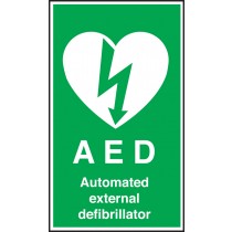 A.E.D automated external defibrillator: Self Adhesive Vinyl Notice