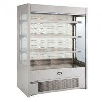 Foster Slim 1500 Multideck with Nightblind and glass end panels. Exceptional capacity, small footprint.