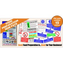 Food preparation Sign Pack. (15 notices)