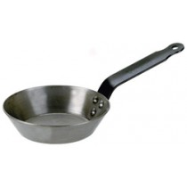 Black Iron Blinis Pan / Flat Handle : 6"(top) 4"(base) x 1 1/2 / 105mm (top) 100mm (base) x 35mm.