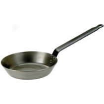 Black Iron Frying pan / Flat Handle : 8"(top), 6"(base) x 1 1/2 / 200mm (top) 150mm (base) x 42.