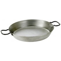 Black Iron Paella Pan : 10" top, 8" base. 255mm top, 200mm base.