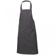 Navy Butchers Stripe Bib Apron 87cm x 100cm
