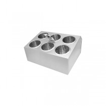 Genware Stainless Steel Holder Complete with a 6 Cutlery Cylinders