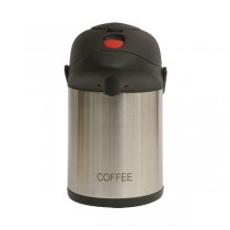 Coffee Inscribed Stainless Steel Vacuum Pump Pot 2.5Ltr